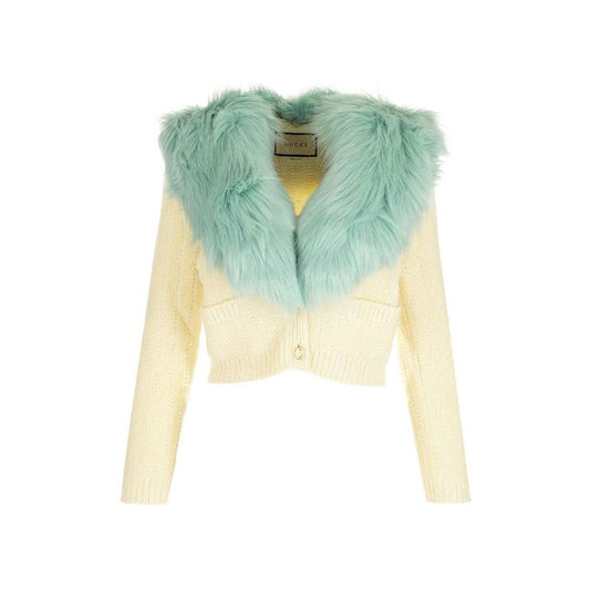 Gucci White Wool Cardigan