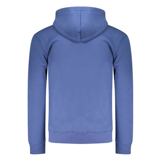 Coveri Moving Blue Cotton Men's Hoodie Sweatshirt
