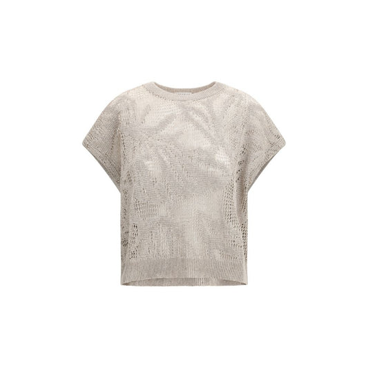 Brunello Cucinelli Beige Linen T-Shirt