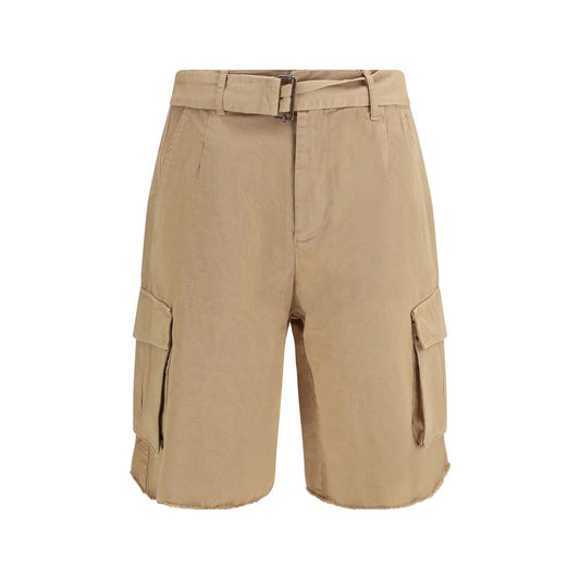 Laneus Beige Cotton Bermuda Shorts