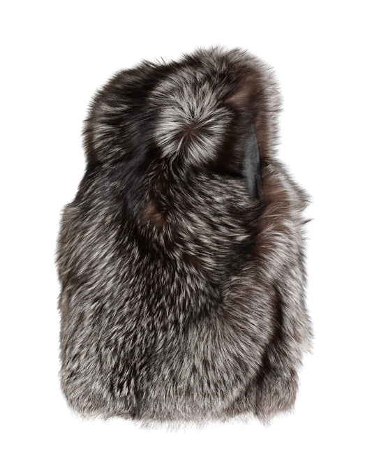 Dolce & Gabbana Brown Faux Fur Whole Head Wrap Capello Hat