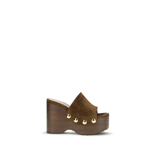 Gianvito Rossi Brown Calf Leather Bos Taurus Clogs