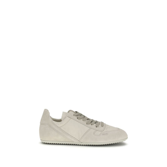 Rick Owens Gray Calf Leather Bos Taurus Low Top Sneakers