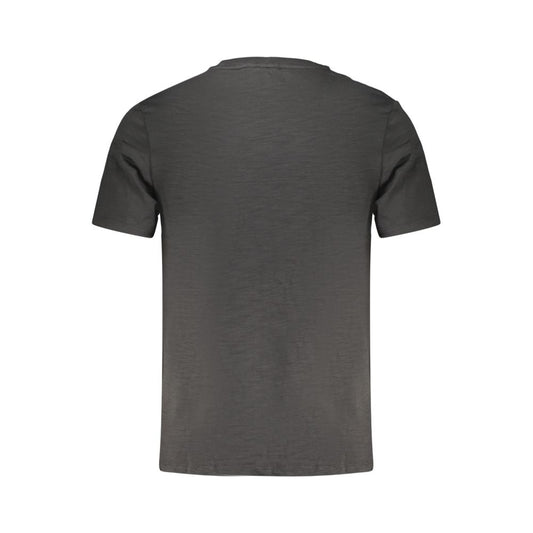 A black cotton men's t-shirt with short sleeves