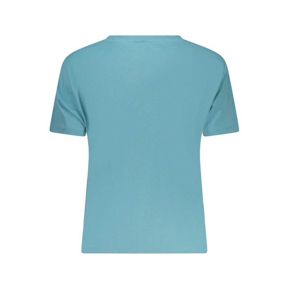 Blue women's t-shirt with short sleeves