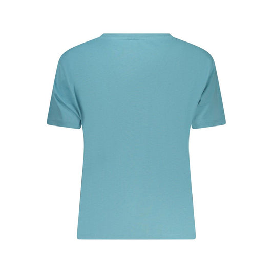 Blue women's t-shirt with short sleeves
