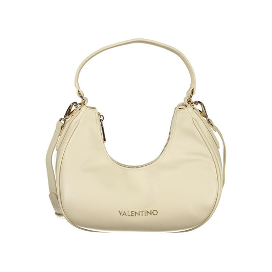 Mario Valentino Beige Polyurethane Women Shoulder Bag with Adjustable Strap