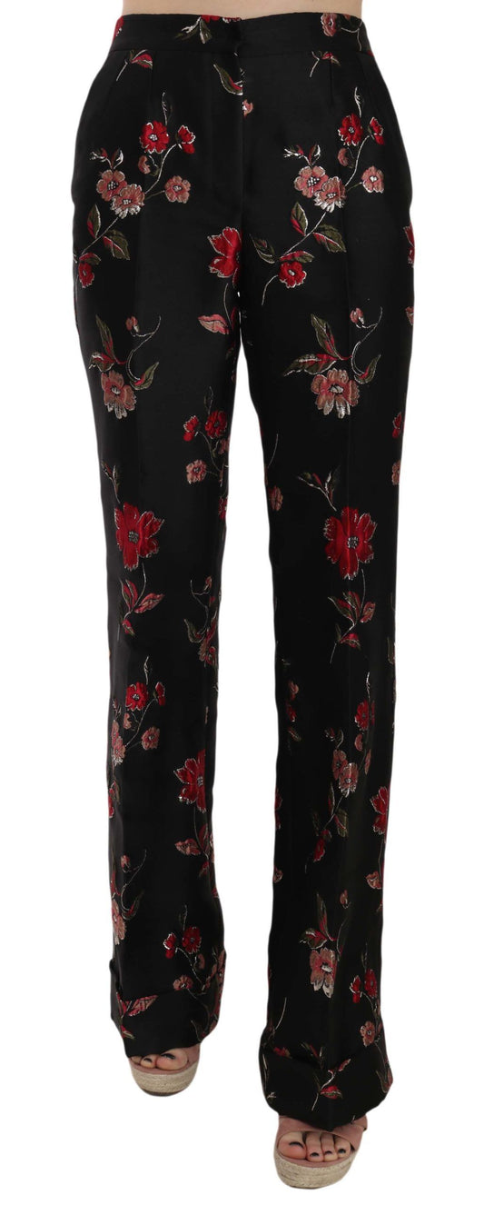 Pantaloni eleganti con stampa floreale Dolce &amp; Gabbana