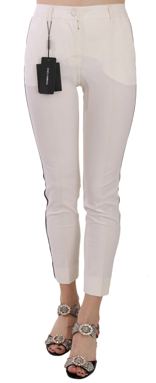 Pantalones elegantes de lana con rayas laterales de Dolce &amp; Gabbana