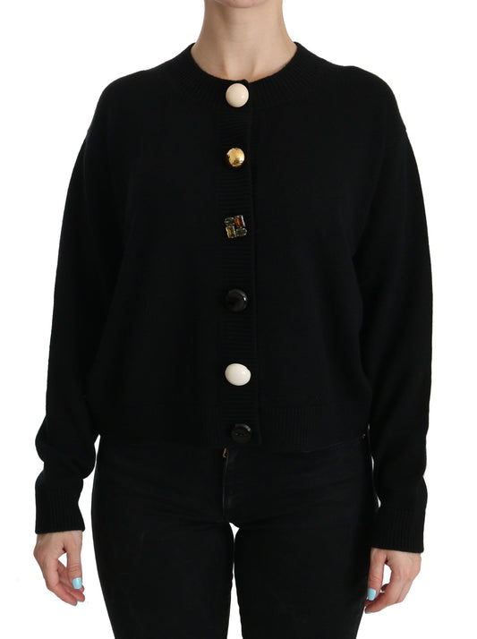 Dolce &amp; Gabbana Elegante Cardigan Nero in Cashmere