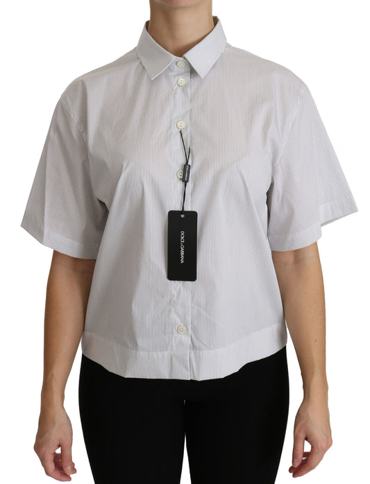 Dolce &amp; Gabbana Elegante Polo in Cotone Bianco