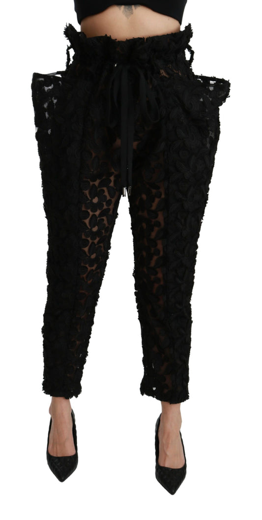 Pantaloni in pizzo a vita alta affusolati Dolce &amp; Gabbana