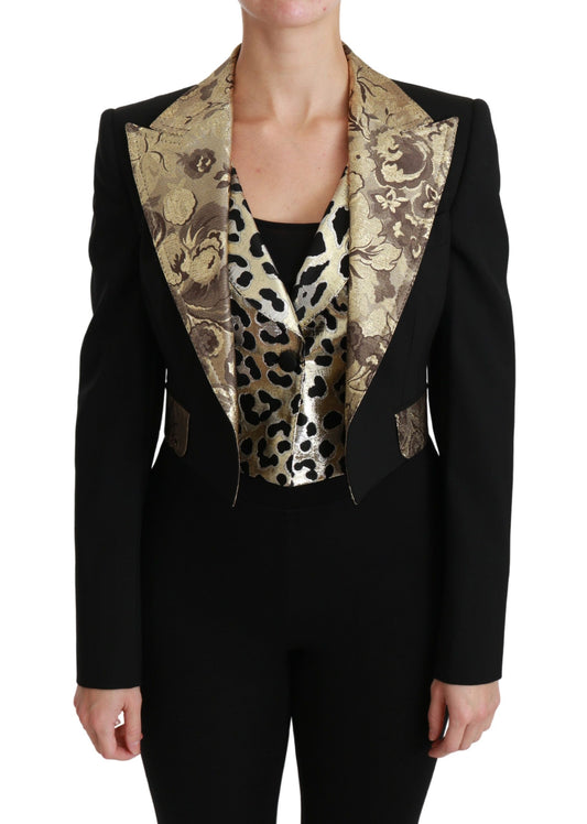 Completo giacca e gilet con stampa floreale nera e oro di Dolce &amp; Gabbana
