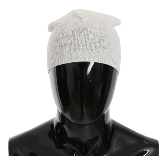 Cappello a cuffia in misto lana bianco elegante di Costume National