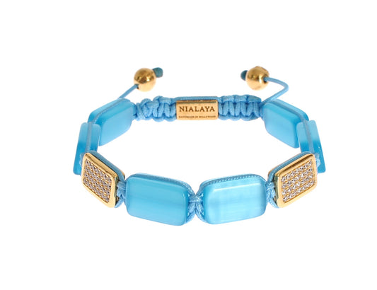 Bracciale Nialaya elegante con opale blu e diamanti