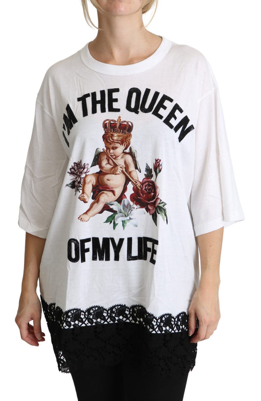 T-shirt elegante in misto cotone bianco Dolce &amp; Gabbana