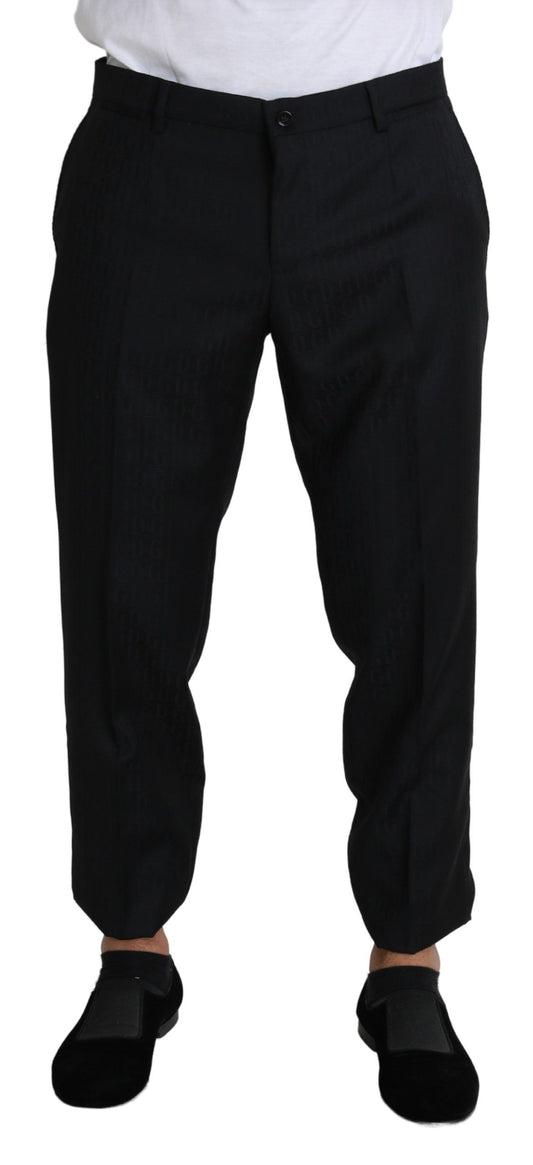 Pantaloni corti in lana vergine nera elegante Dolce &amp; Gabbana