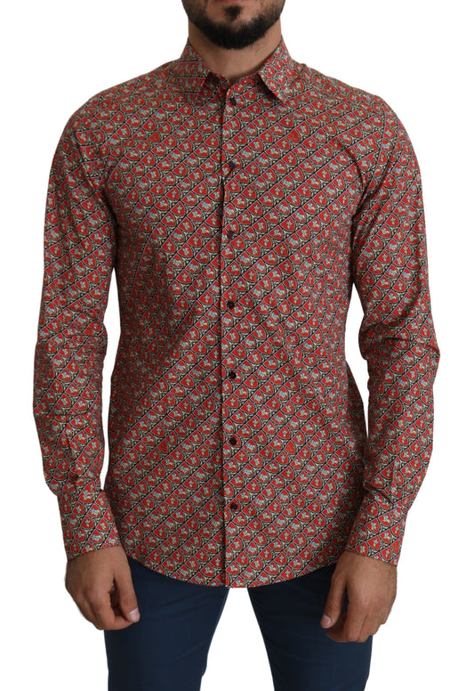 Camicia in cotone elegante modello Martini rosso Dolce &amp; Gabbana