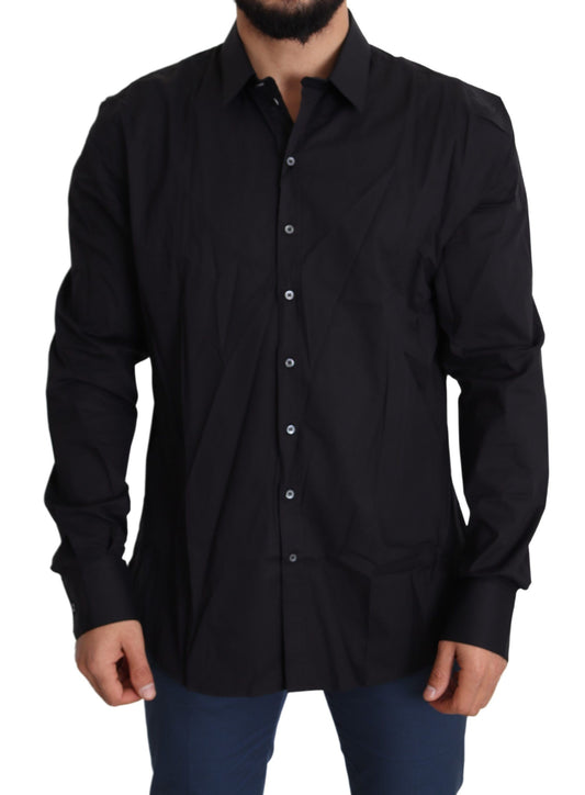 Camicia elegante nera slim fit di Dolce &amp; Gabbana