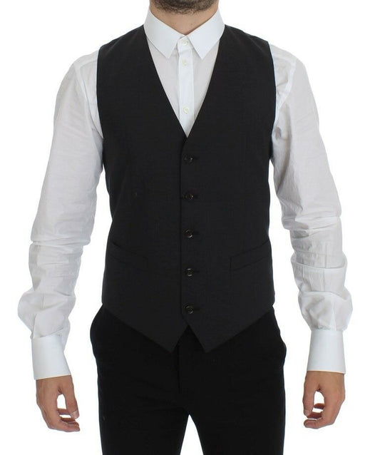 Gilet elegante in misto lana grigio Dolce &amp; Gabbana