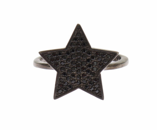 Exquisito anillo Nialaya de plata esterlina con cristales de circonita cúbica