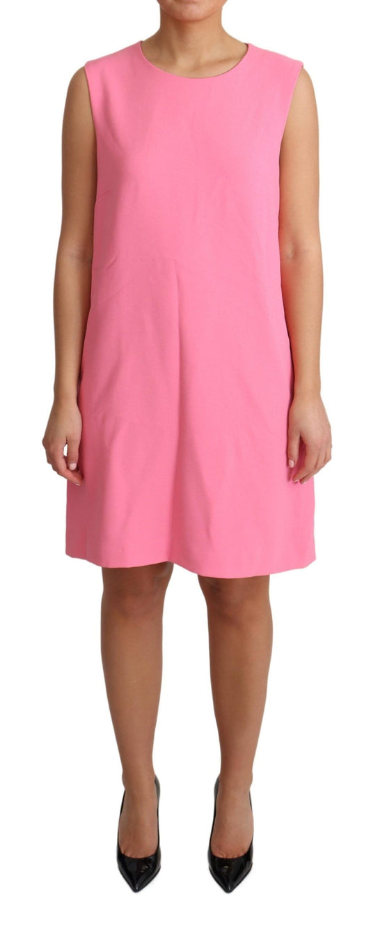 Dolce &amp; Gabbana Elegante Abito Rosa a Tubino Lungo fino al Ginocchio