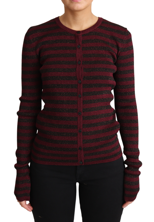 Dolce &amp; Gabbana Elegante Cardigan in Viscosa a Righe