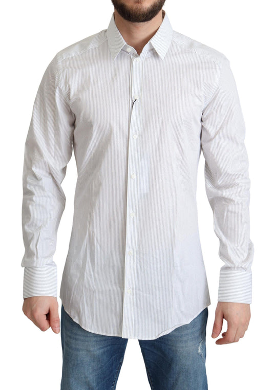 Camicia elegante a righe dorate Dolce &amp; Gabbana