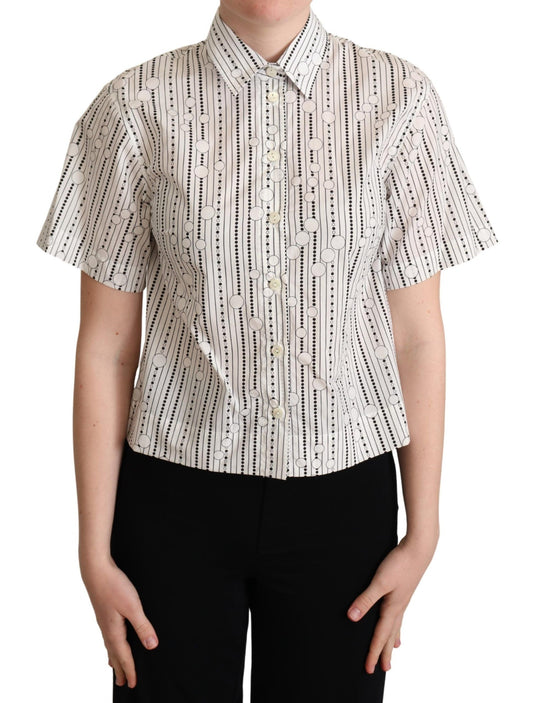 Polo con colletto geometrico Elegance di Dolce &amp; Gabbana