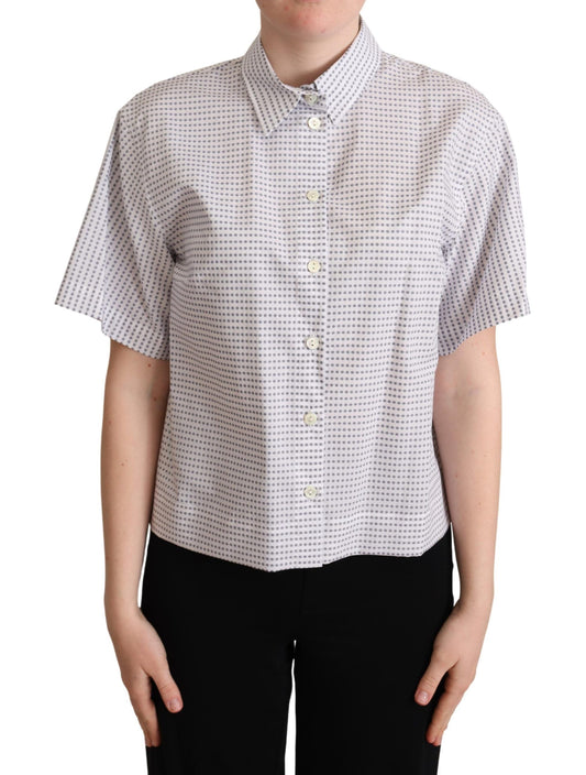 Dolce &amp; Gabbana Elegante Polo con Colletto a Pois