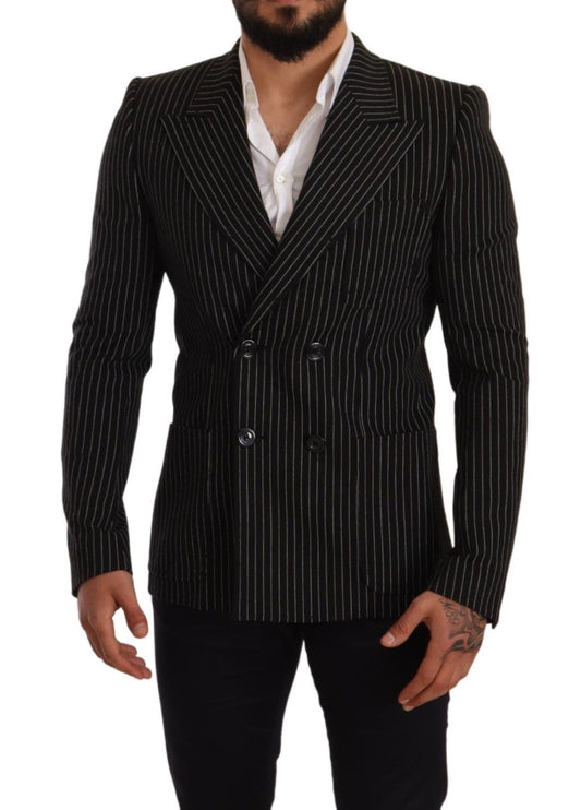 Blazer elegante in lana a righe Dolce &amp; Gabbana con fodera in seta