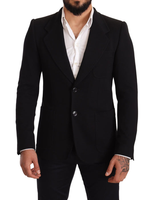 Blazer elegante slim fit in cotone nero Dolce &amp; Gabbana