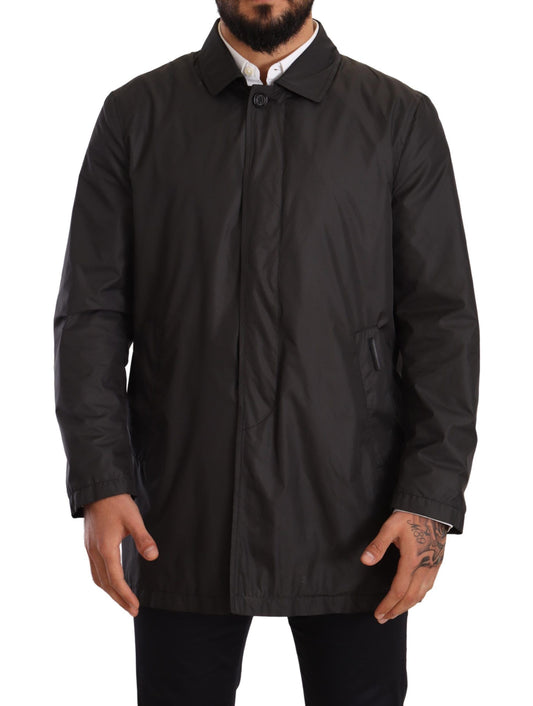 Dolce &amp; Gabbana Elegante Trench Nero per Uomo Sofisticato