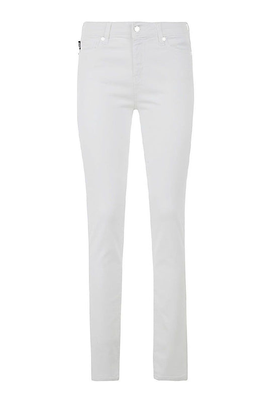 Jeans da donna Love Moschino in cotone bianco