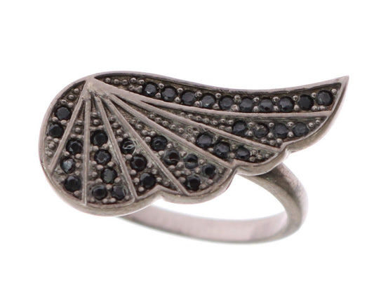 Anello in argento rodiato nero Nialaya con cristalli