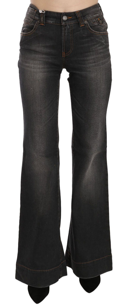 Dolce &amp; Gabbana Svelte Mid Waist Flare Denim Nero