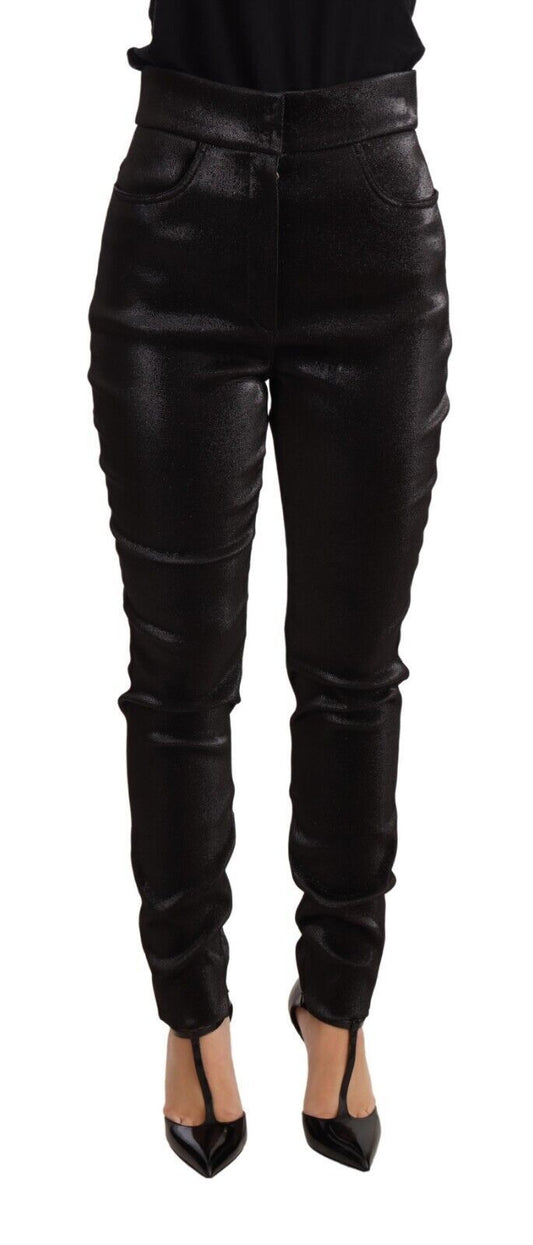 Pantaloni cropped eleganti slim fit luccicanti di Dolce &amp; Gabbana
