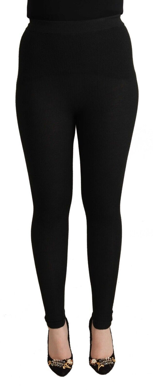 Pantaloni eleganti a vita alta in cashmere e seta Dolce &amp; Gabbana
