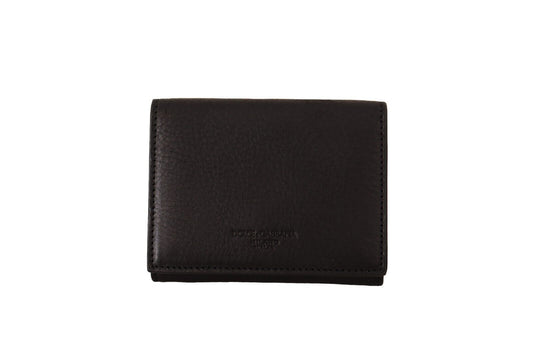 Dolce &amp; Gabbana Elegante Trousse Trifold in Pelle Nera
