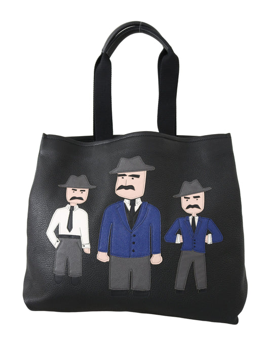 Elegante borsa tote in pelle nera Dolce &amp; Gabbana da uomo