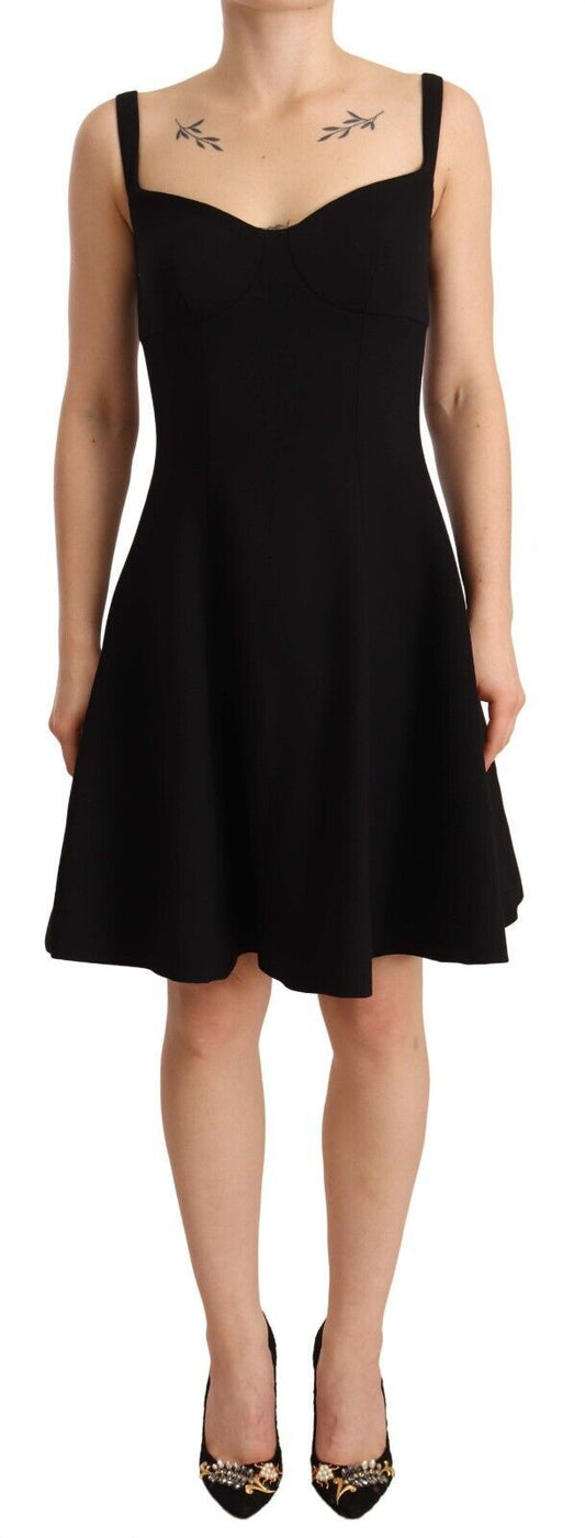 Vestido elegante de corte A de Dolce &amp; Gabbana en negro