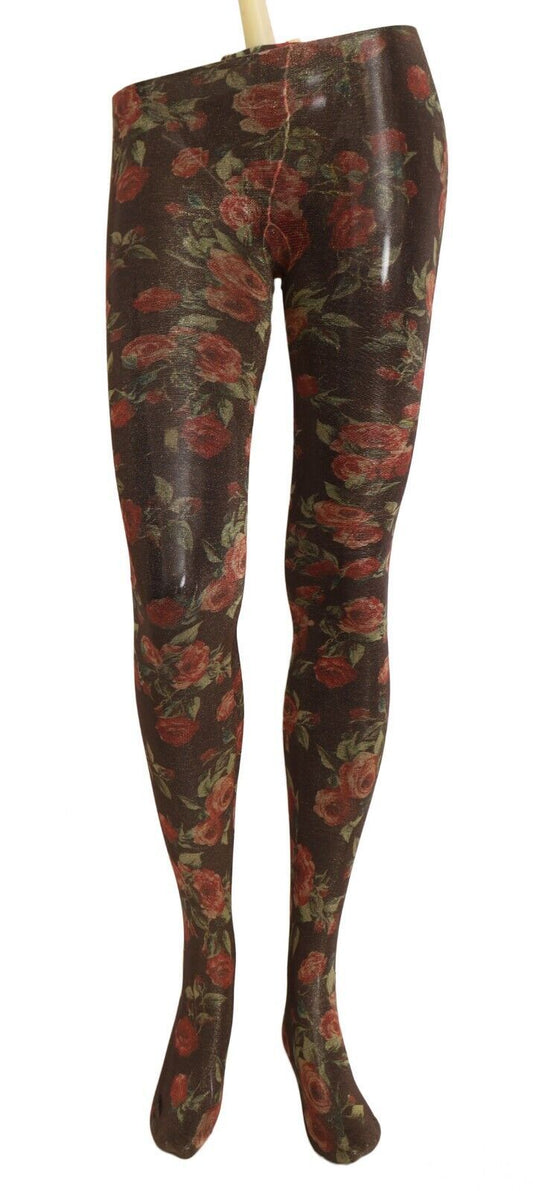 Collant in nylon con stampa floreale Dolce &amp; Gabbana
