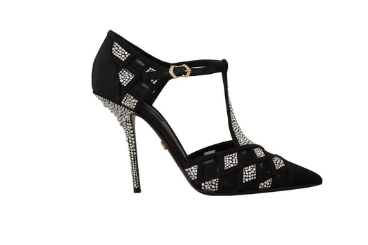 Elegantes zapatos de tacón de ante con cristales de Dolce &amp; Gabbana