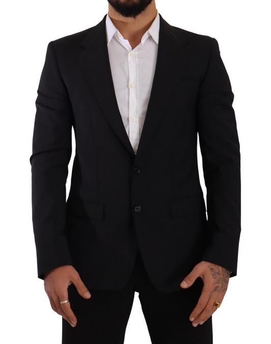 Blazer y chaleco elegantes de corte entallado con diseño de martini negro de Dolce &amp; Gabbana