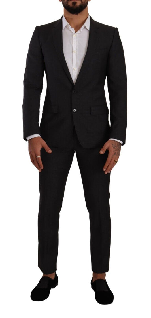 Elegante abito Martini in lana nera Dolce &amp; Gabbana