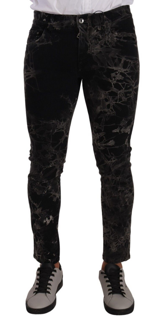 Jeans aderenti a fantasia slim fit Dolce &amp; Gabbana