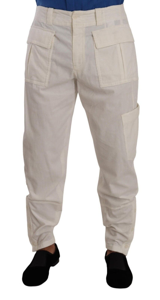 Pantaloni cargo eleganti Dolce &amp; Gabbana bianco sporco - Vestibilità regolare