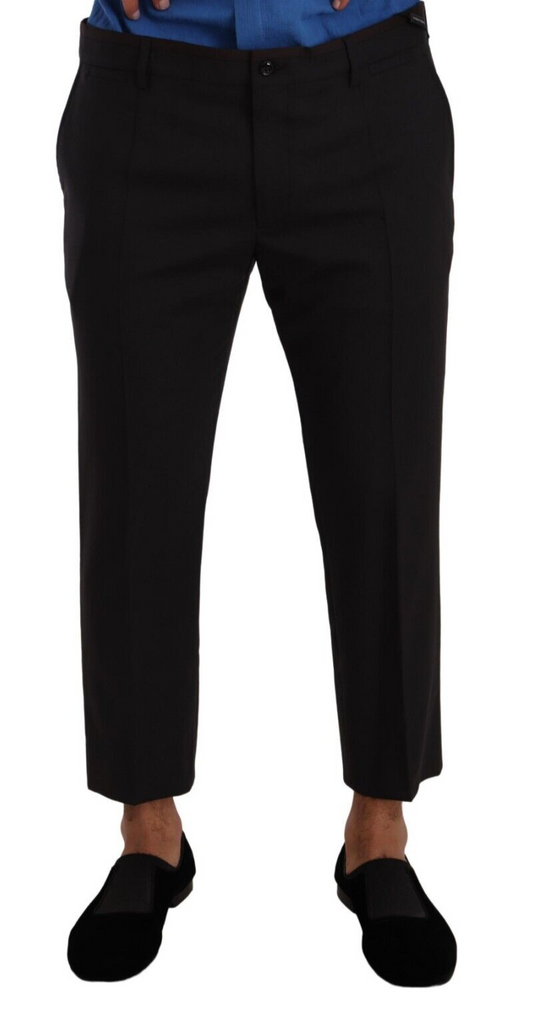 Pantaloni eleganti in lana elasticizzata cropped Dolce &amp; Gabbana