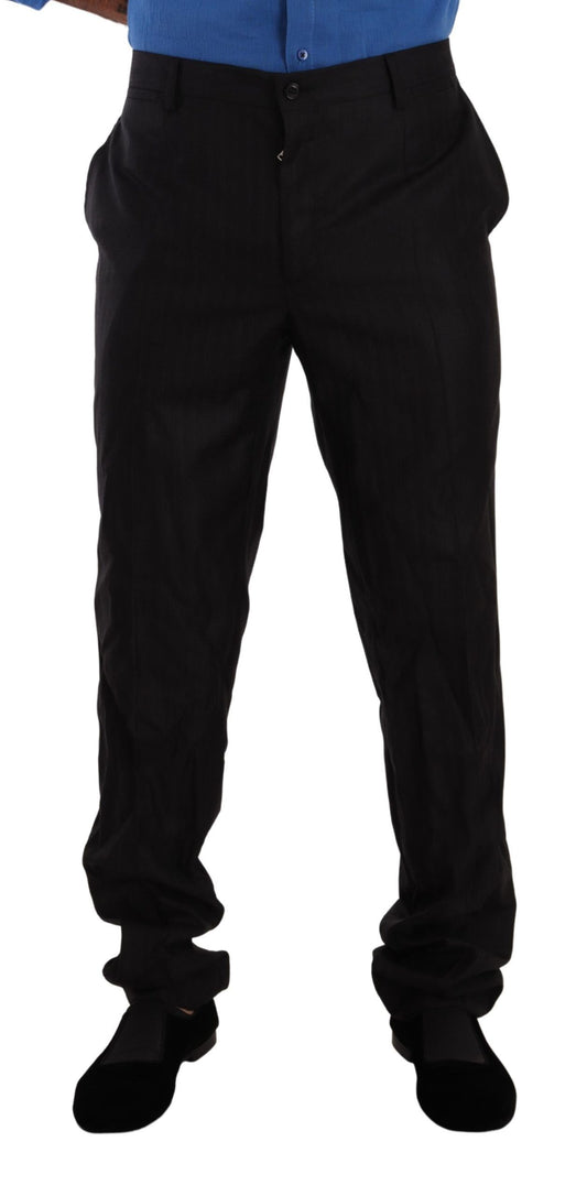Pantaloni eleganti a righe in lana e seta Dolce &amp; Gabbana