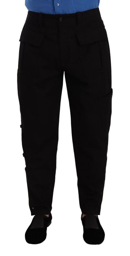 Pantaloni cargo neri chic Dolce &amp; Gabbana con elastico comfort